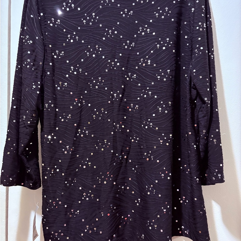 Black Sequin Embellished Top - Picture 4 of 7